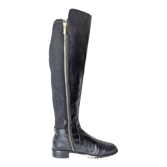 MICHAEL KORS Byrce Black Panel Leather Over The Knee Boot Size 8.5M - Picture 8 of 16